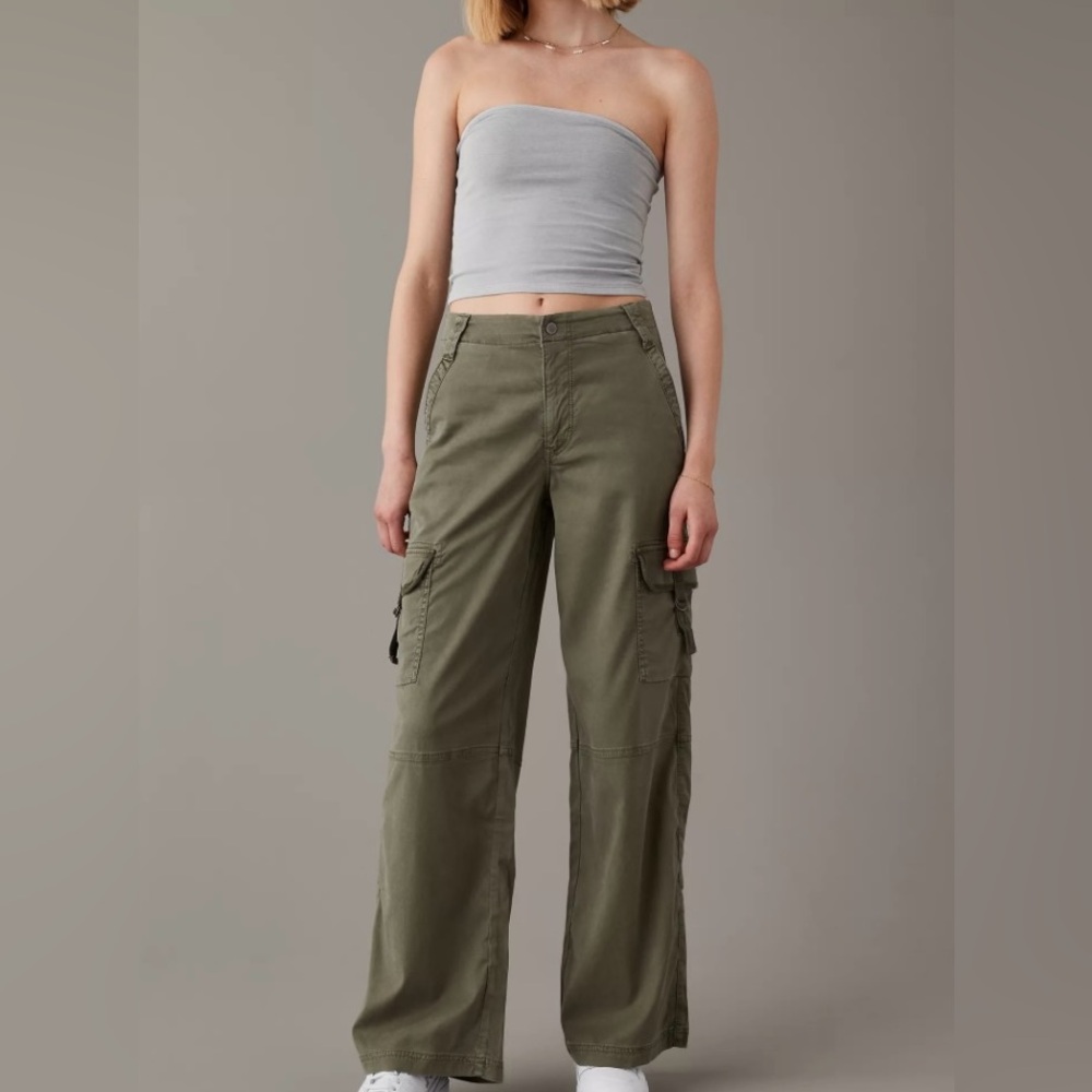 AE Dreamy drape stretch high waisted baggy wide leg pant.